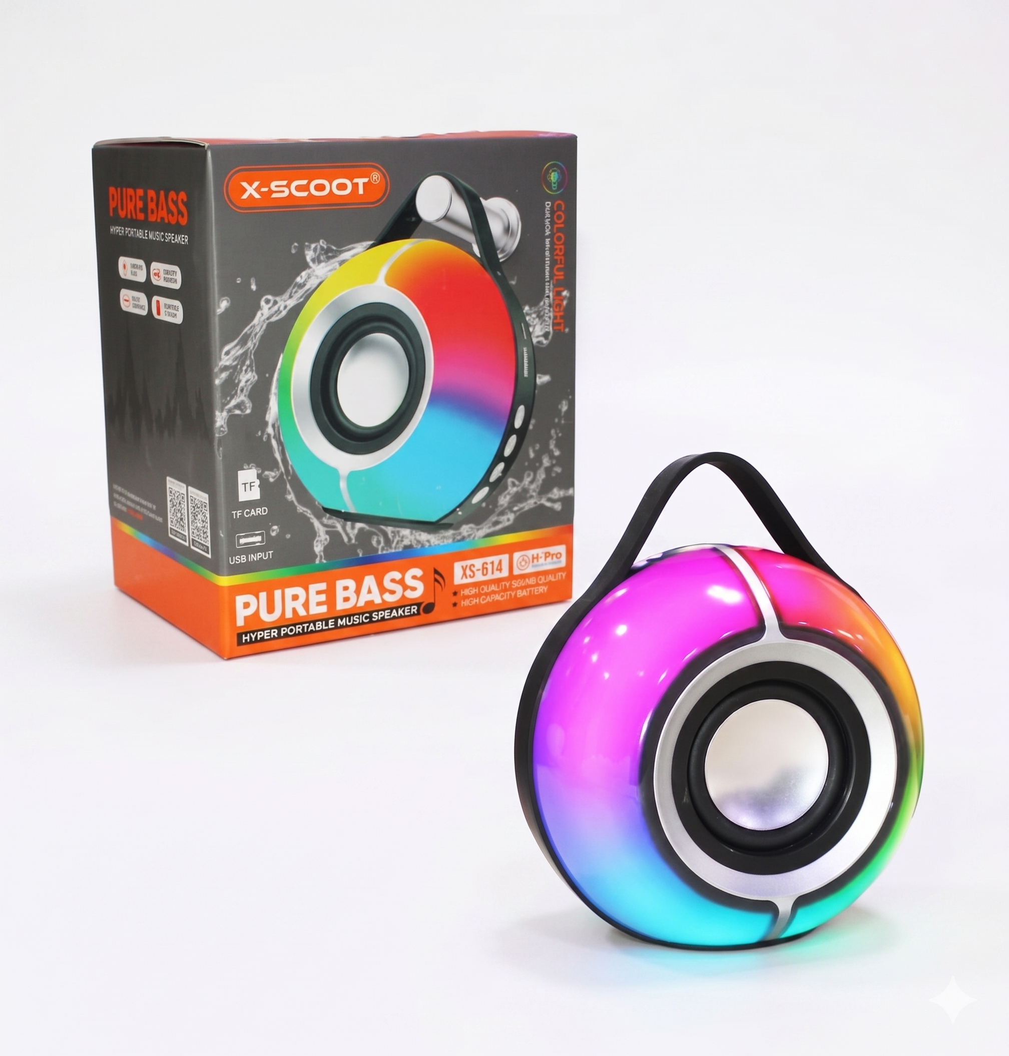 X-SCOOT 614 Multimedia Speaker | صب ووفر قوي بتصميم عصري وإضاءة RGB